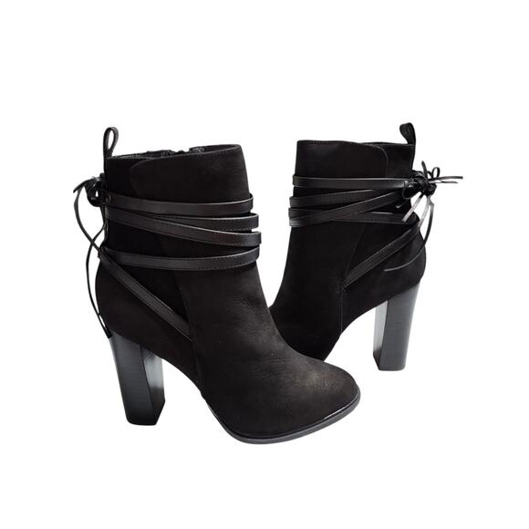 Steve Madden Black Nubuck Gaybel Heeled Boots Size 9.5 - Picture 5 of 9